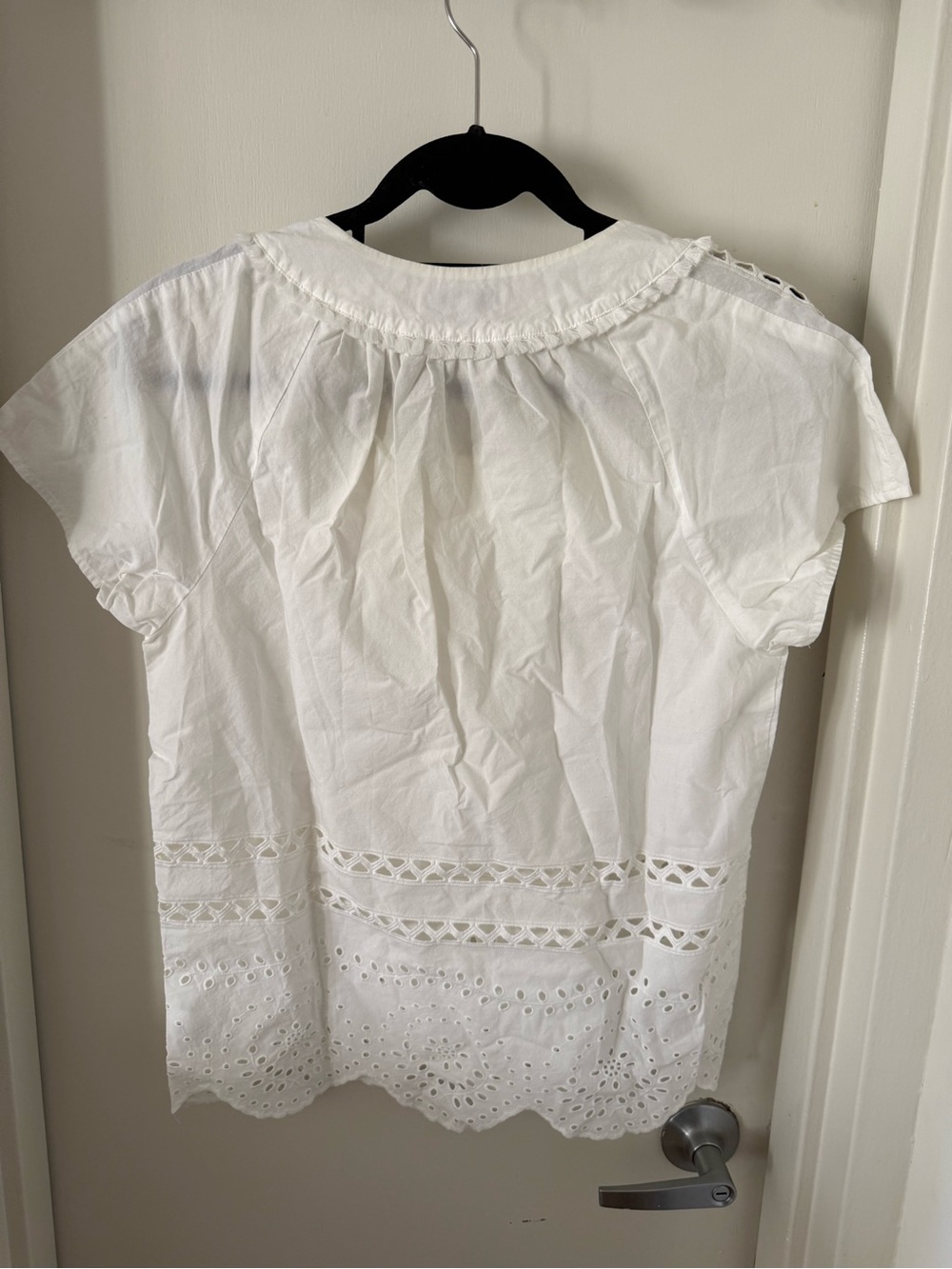 Madewell White Eyelet Square-Neck Cotton Blouse - Picture 2 of 5